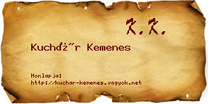 Kuchár Kemenes névjegykártya